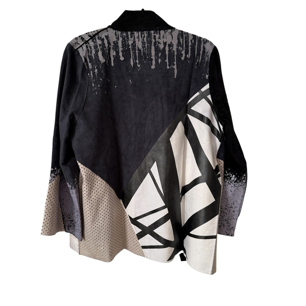 Lemon Grass abstract hand printed patchwork open … - image 4